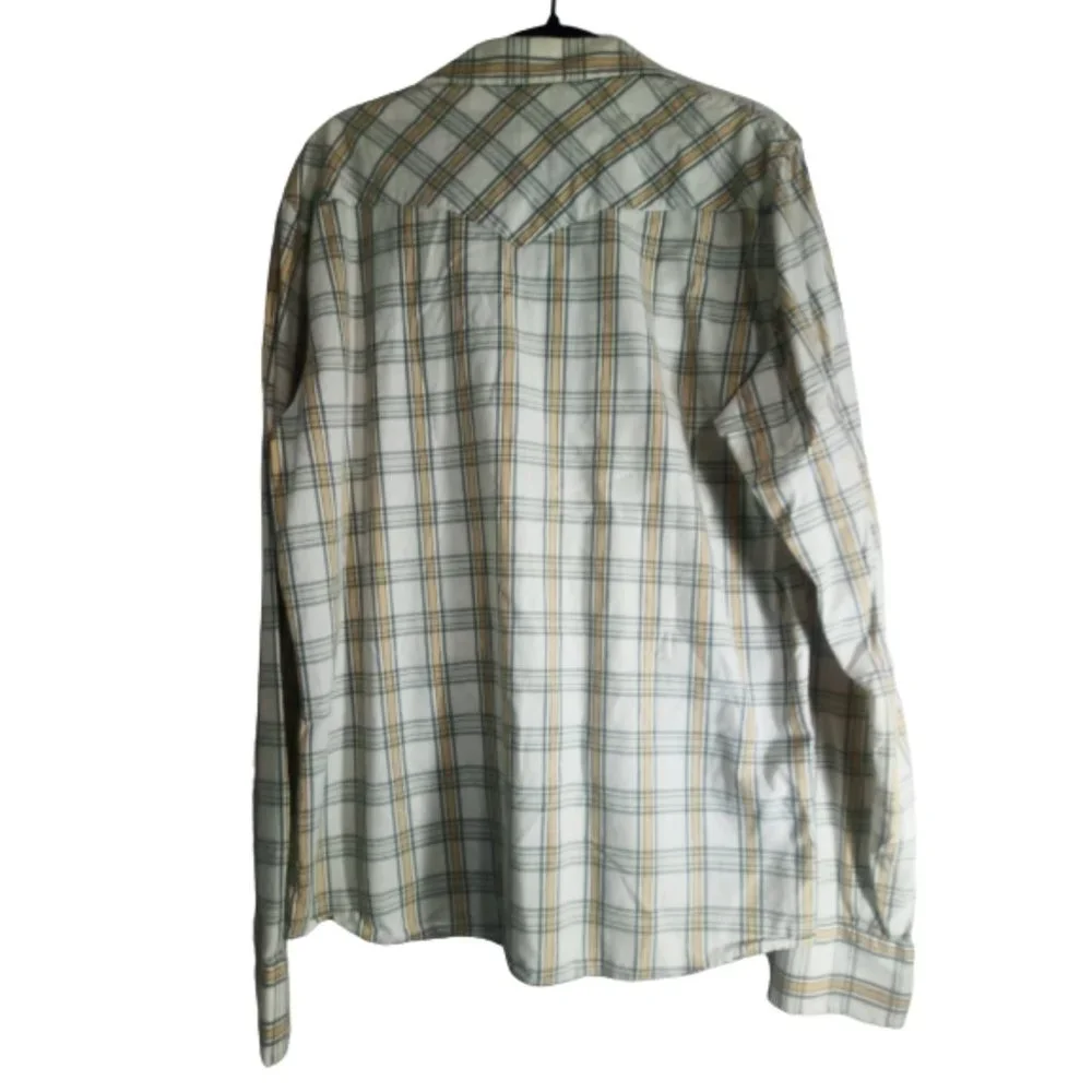 Hollister Shirt Snap Up Men's Size L Snap To Pointed Collar Plaid Western - Picture 2 of 5